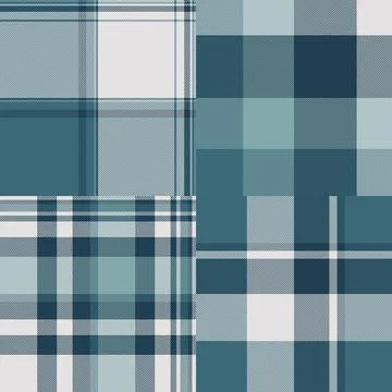 Plaid pattern set for cushion covers and throws. Tartan textures bring warm.. Stock Illustration