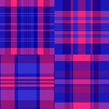 Plaid pattern set designed for American casual fashion. Seamless buffalo chec Stock Illustration