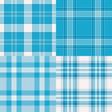 Plaid pattern set designed for buffalo check shirts, jackets, and USA-inspire Stock Illustration