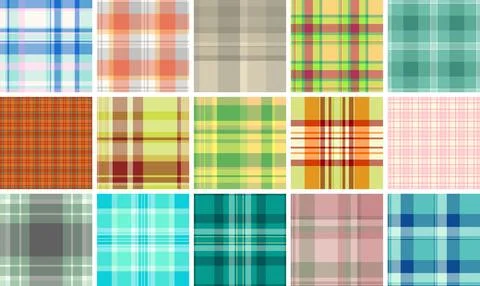 Plaid pattern set designed for buffalo check shirts, jackets, and USA-inspi.. Stockillustratie