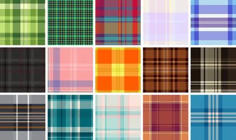 Plaid pattern set designed for casual leisure, summer trips, and alfresco d.. イラスト素材