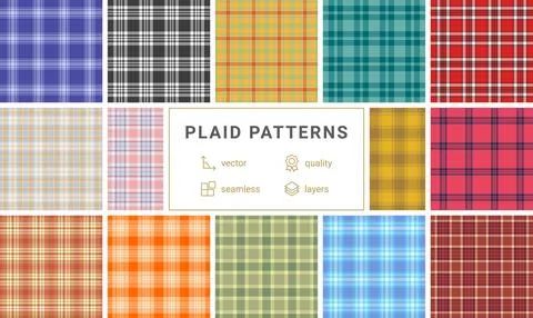 Plaid pattern set designed for leisure activities, park outings, and backya.. Stock Illustration