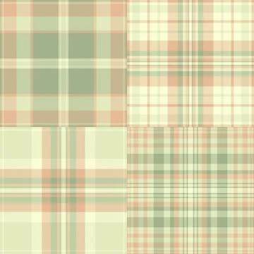 Plaid pattern set for England-inspired lumberjack fashion. Seamless vector .. Stock Illustration