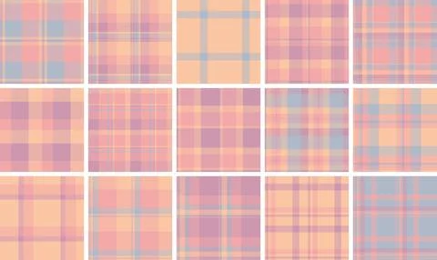 Plaid pattern set for everyday women's fashion. Seamless vectors work for dre Stock Illustration