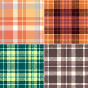 Plaid pattern set for festive DIY projects. Tartan textures elevate greeting  Stock Illustration