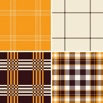 Plaid pattern set for gift box covers. Seamless repeats create professional a Stock Illustration