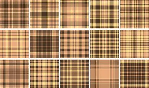 Plaid pattern set for gift box covers. Seamless repeats create professional.. 스톡 일러스트