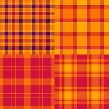 Plaid pattern set for handbags and tote bags. Seamless tartan patterns create Ilustração Stock