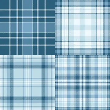 Plaid pattern set ideal for Christmas cards. Seamless tartan textures create  Stock Illustration