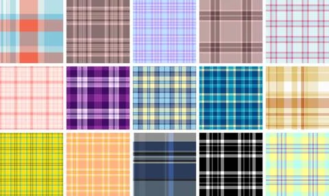 Plaid pattern set ideal for home interiors, clothing lines, and web backgroun Stock Illustration