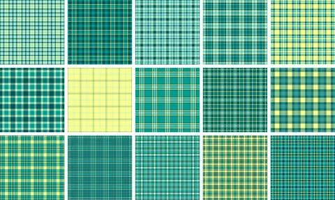 Plaid pattern set ideal for picnic spreads, alfresco meals, and outdoor par.. 스톡 일러스트