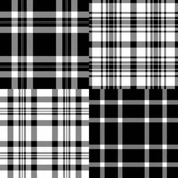 Plaid pattern set ideal for planners. Seamless tartan layouts keep designs co Illustrazione stock