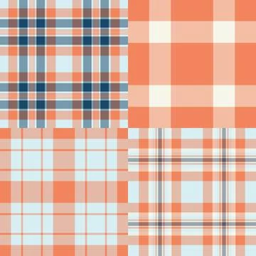 Plaid pattern set for independent sewing studios and custom fashion lines. Se Stock Illustration