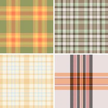 Plaid pattern set for modern digital wallpaper and background use. Seamless v Stock Illustration