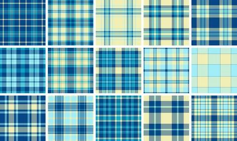 Plaid pattern set for modern graphic design, backgrounds, and wallpapers. S.. Stockillustratie
