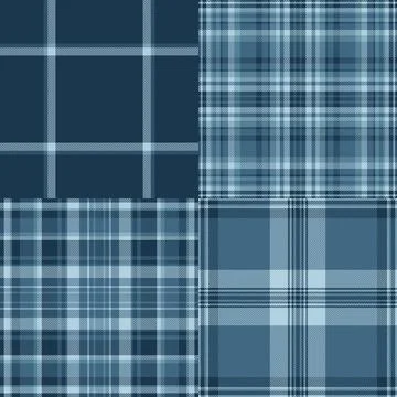 Plaid pattern set for notebook covers. Seamless tartan textures enhance print Stock Illustration