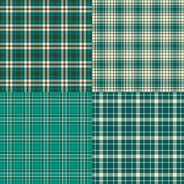 Plaid pattern set for notebook covers. Seamless tartan textures enhance print Stock Illustration