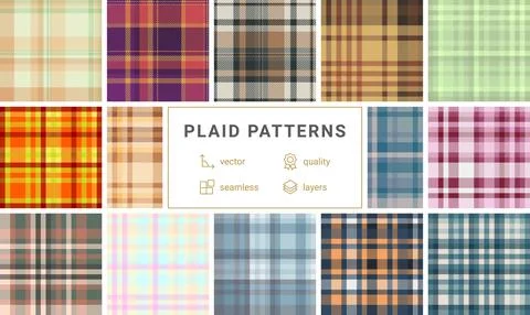 Plaid pattern set for notepads. Perfect for office, home, and academic use... Stock Illustration
