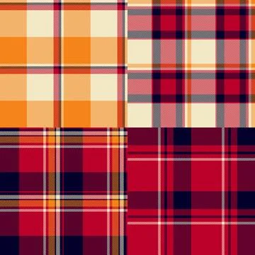 Plaid pattern set optimized for invitations and lookbooks. Strong tartan rhyt イラスト素材