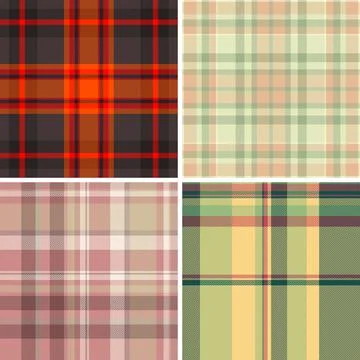 Plaid pattern set optimized for lookbooks, catalogs, and e-commerce. Strong t Stock Illustration