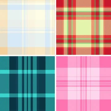 Plaid pattern set optimized for lookbooks and catalogs. Strong tartan rhythm  Stock-Illustration