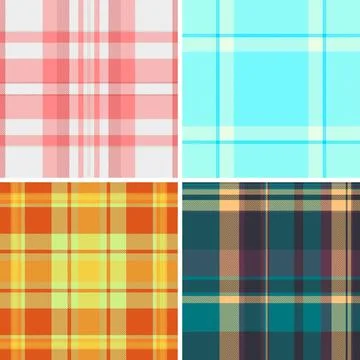 Plaid pattern set optimized for lookbooks, catalogs, and seasonal e-commerce. Stock Illustration