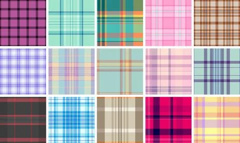 Plaid pattern set optimized for lookbooks, catalogs, and e-commerce. Strong t Stock-Illustration