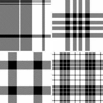 Plaid pattern set optimized for lookbooks, catalogs, and seasonal e-commerce. Stock Illustration