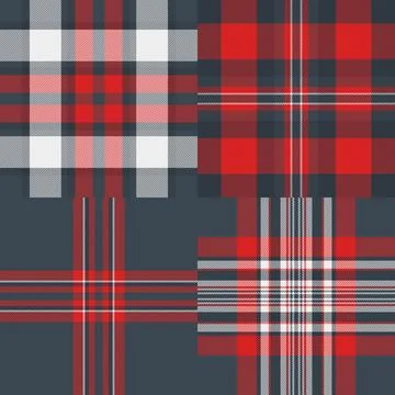 Plaid pattern set optimized for posters and lookbooks. Strong tartan rhythm h Stock-Illustration