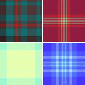 Plaid pattern set for patriotic USA celebrations. Seamless vector designs s.. Stock Illustration