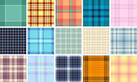 Plaid pattern set perfect for comfortable everyday wear. Seamless tartan re.. イラスト素材