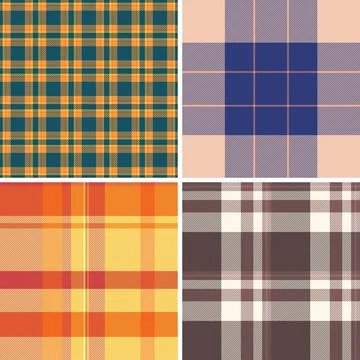 Plaid pattern set for professional designers and textile engineers. Seamless  Stock Illustration