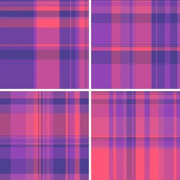 Plaid pattern set for professional fabric manufacturing and creative design.. Stock Illustration