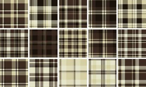 Plaid pattern set reflecting British lumberjack fashion. Seamless vectors s.. Illustrazione stock