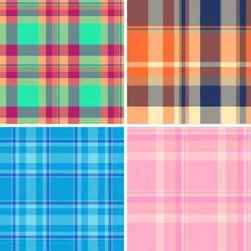 Plaid pattern set reflecting British lumberjack fashion. Seamless vectors sui Stock Illustration