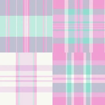 Plaid pattern set reflecting classic American buffalo check style. Seamless.. Illustrazione stock