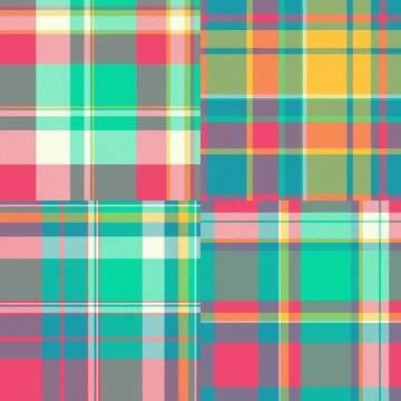 Plaid pattern set reflecting classic British lumberjack aesthetics. Seamless  Stock Illustration