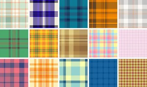 Plaid pattern set reflecting comfort, family gatherings, and home. Seamless v Illustrazione stock