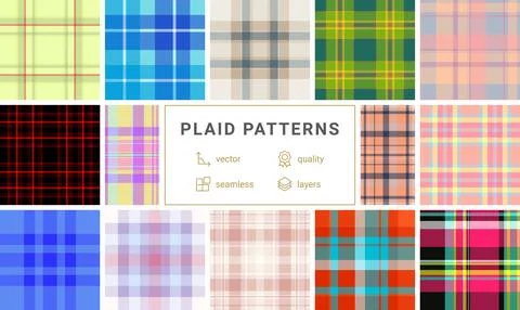 Plaid pattern set reflecting contemporary trends in wallpapers and background Stock Illustration