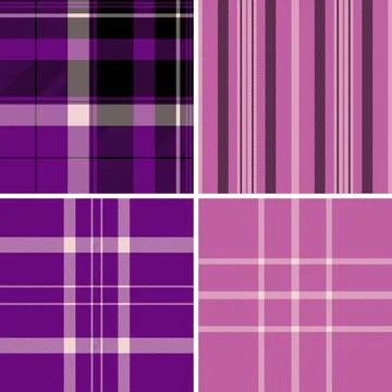 Plaid pattern set reflecting exclusive garments, atelier designs, and small b Stock Illustration