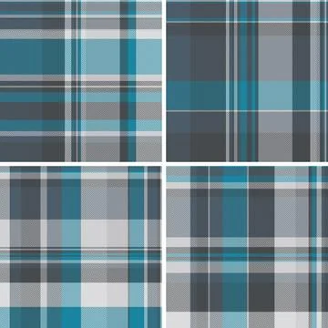 Plaid pattern set reflecting industrial textile quality for design purposes.  Stock Illustration