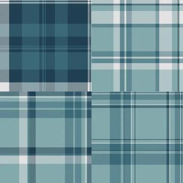 Plaid pattern set reflecting small business fashion and bespoke tailoring. .. Stock Illustration