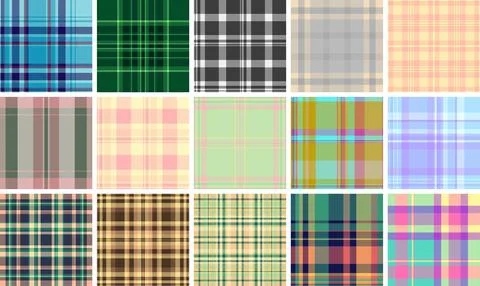 Plaid pattern set for report covers. Coordinated tartan patterns create pro.. Stock Illustration