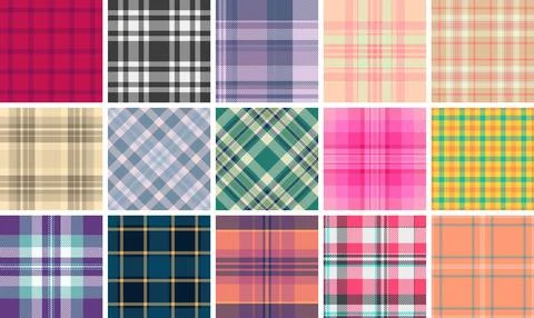 Plaid pattern set for report covers. Coordinated tartan patterns create pro.. Stock Illustration