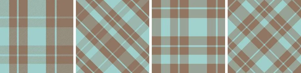Plaid pattern set seamless tartan check plaid for skirt, tablecloth Stock Illustration