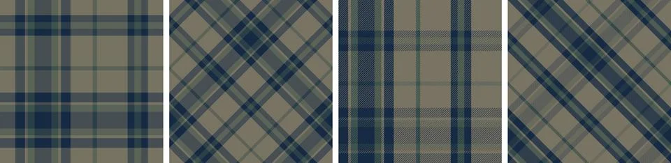 Plaid pattern set seamless tartan check plaid for skirt Stock Illustration