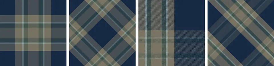 Plaid pattern set seamless tartan check plaid for skirt Stock Illustration