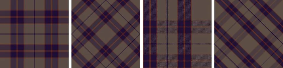 Plaid pattern set seamless tartan check plaid for skirt Illustrazione stock