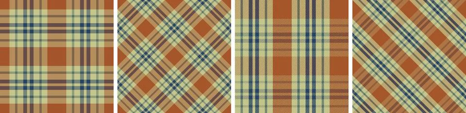 Plaid pattern set seamless tartan check plaid for skirt Illustrazione stock