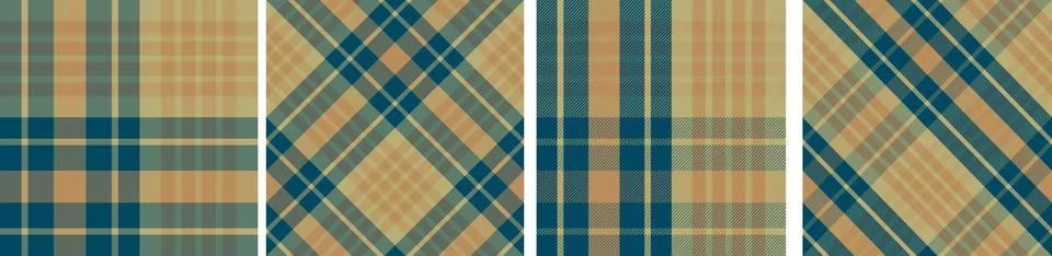 Plaid pattern set seamless tartan check plaid for skirt, tablecloth, blanket Illustrazione stock